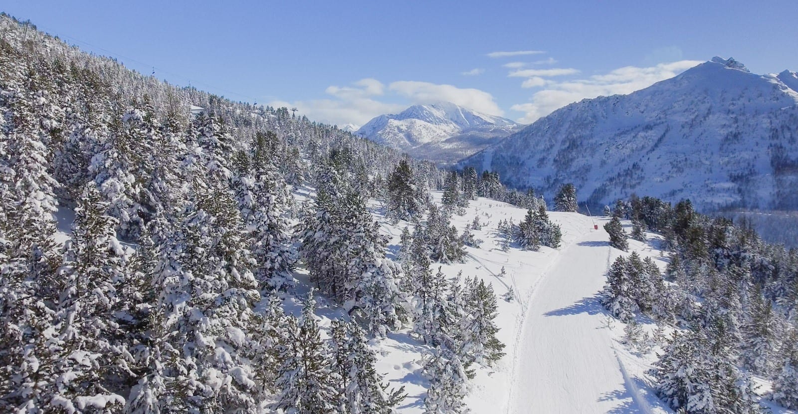 Aerial image of Claviere including mountains and ski pistes